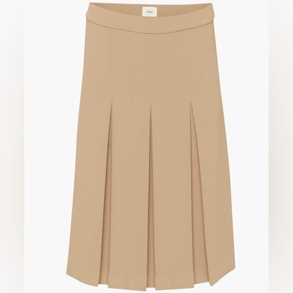 Aritzia Wilfred tan pleated skirt